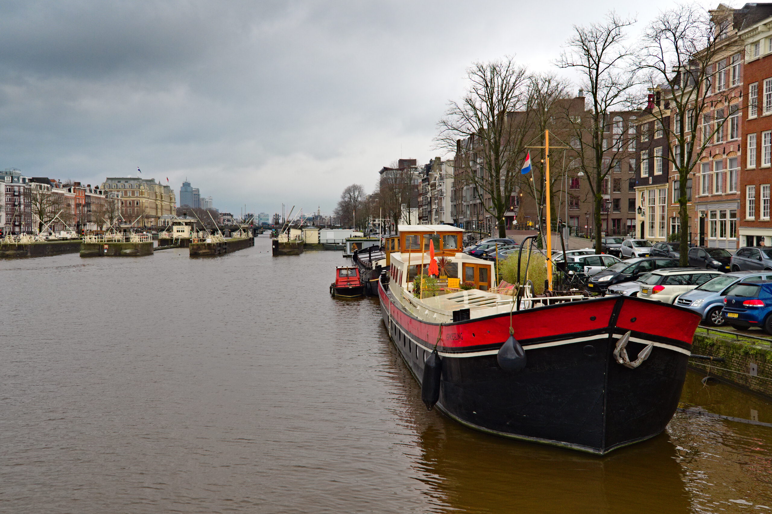 View on the Amstel in Amsterdam